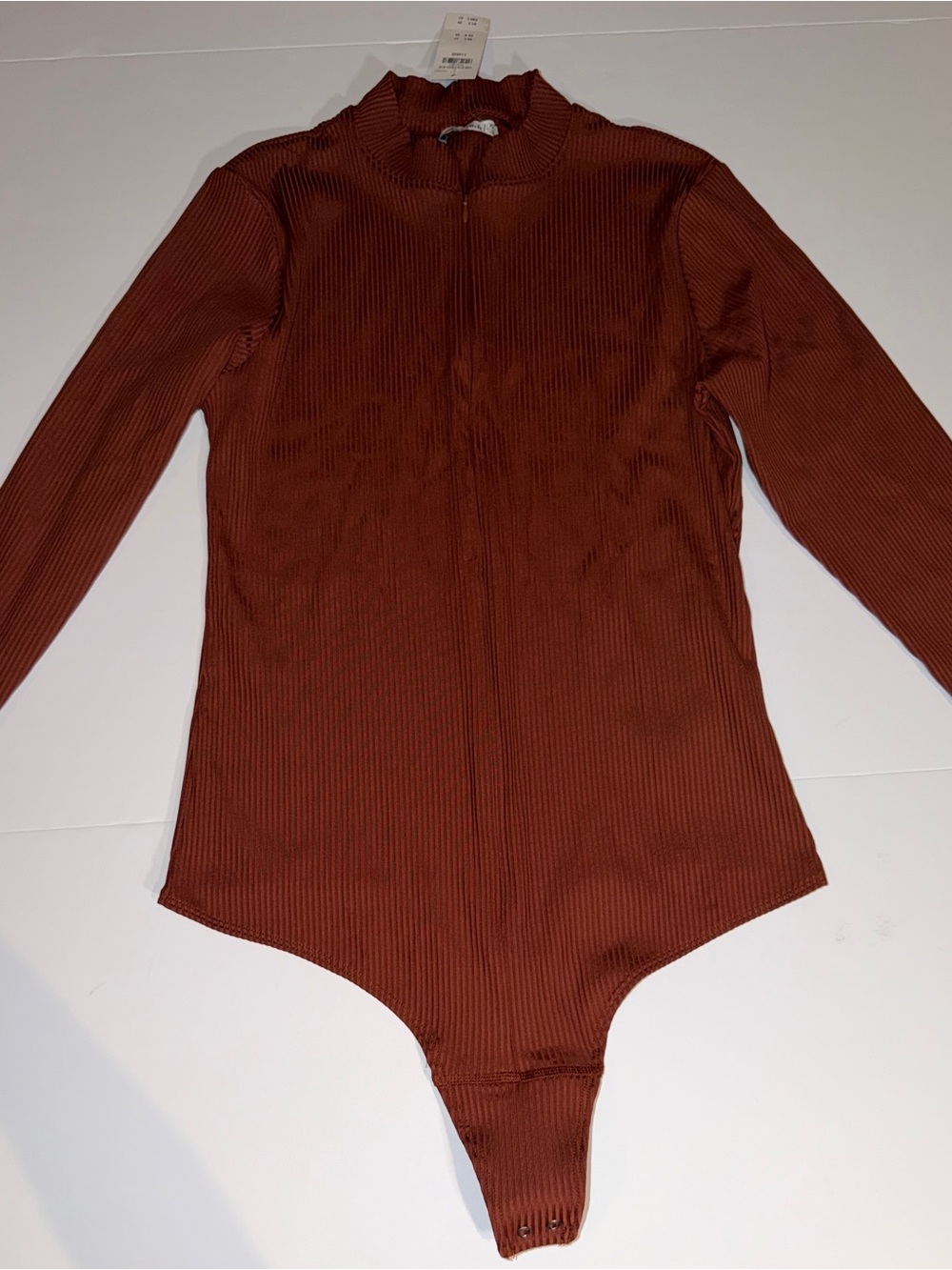 Abercrombie & Fitch Ribbed Long-Sleeve One-Piece Bodysuit XL